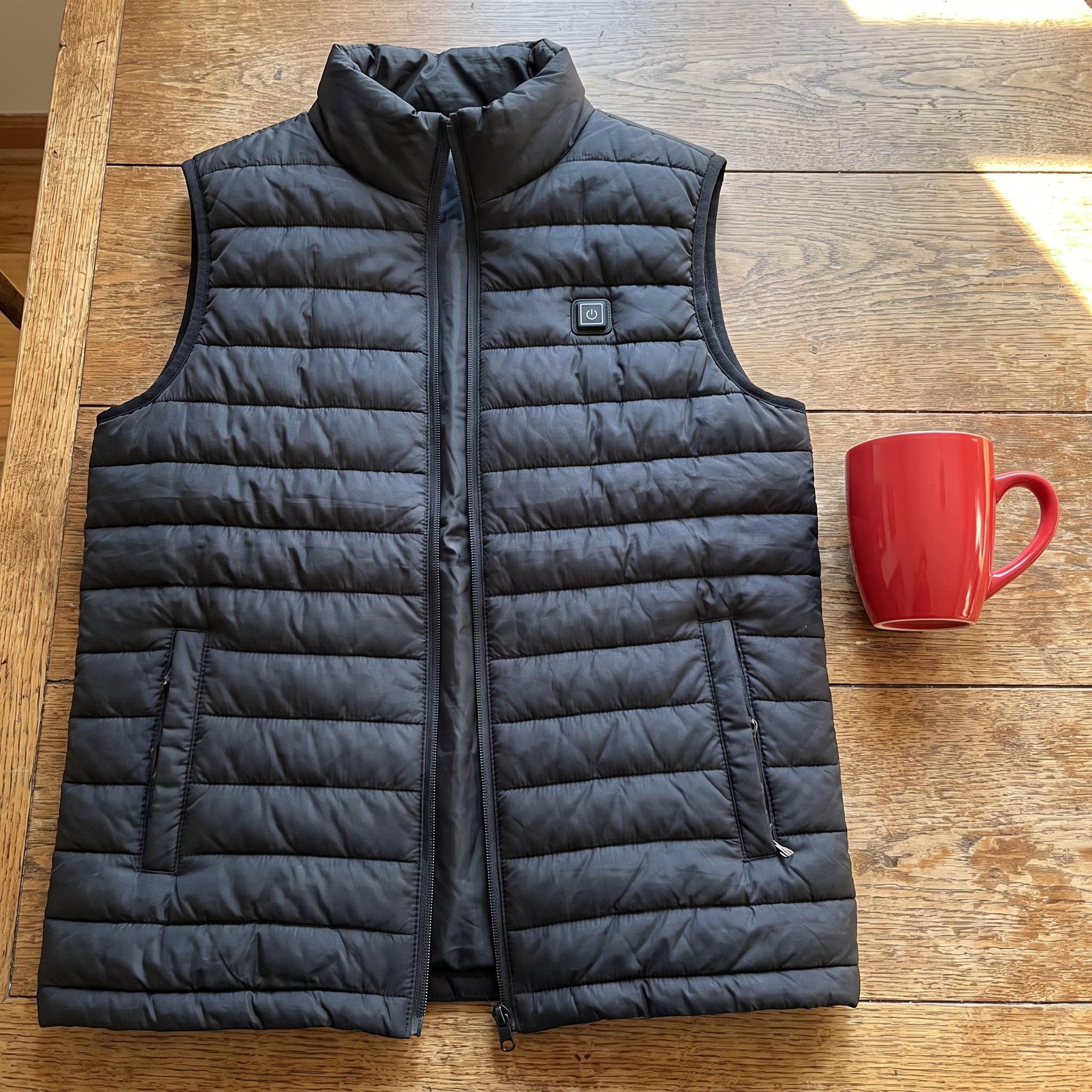 Heated Gilet Adjustable Body Warmer Vest Zip-Front - scale