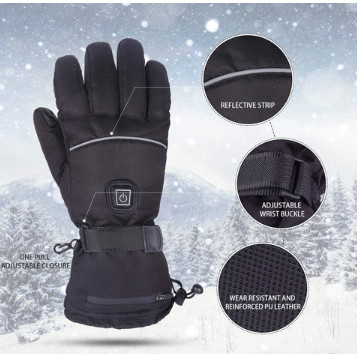 Heated Gloves Adjustable Full-Finger Rechargeable Water-Resistant - Image 2