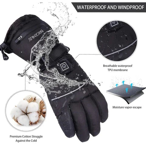 Heated Gloves Adjustable Full-Finger Rechargeable Water-Resistant - Image 3