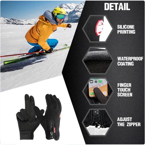 Heated Gloves For Men And Women With Fleece Lining And Non-Slip Palm For Ski Cycling - Image 7