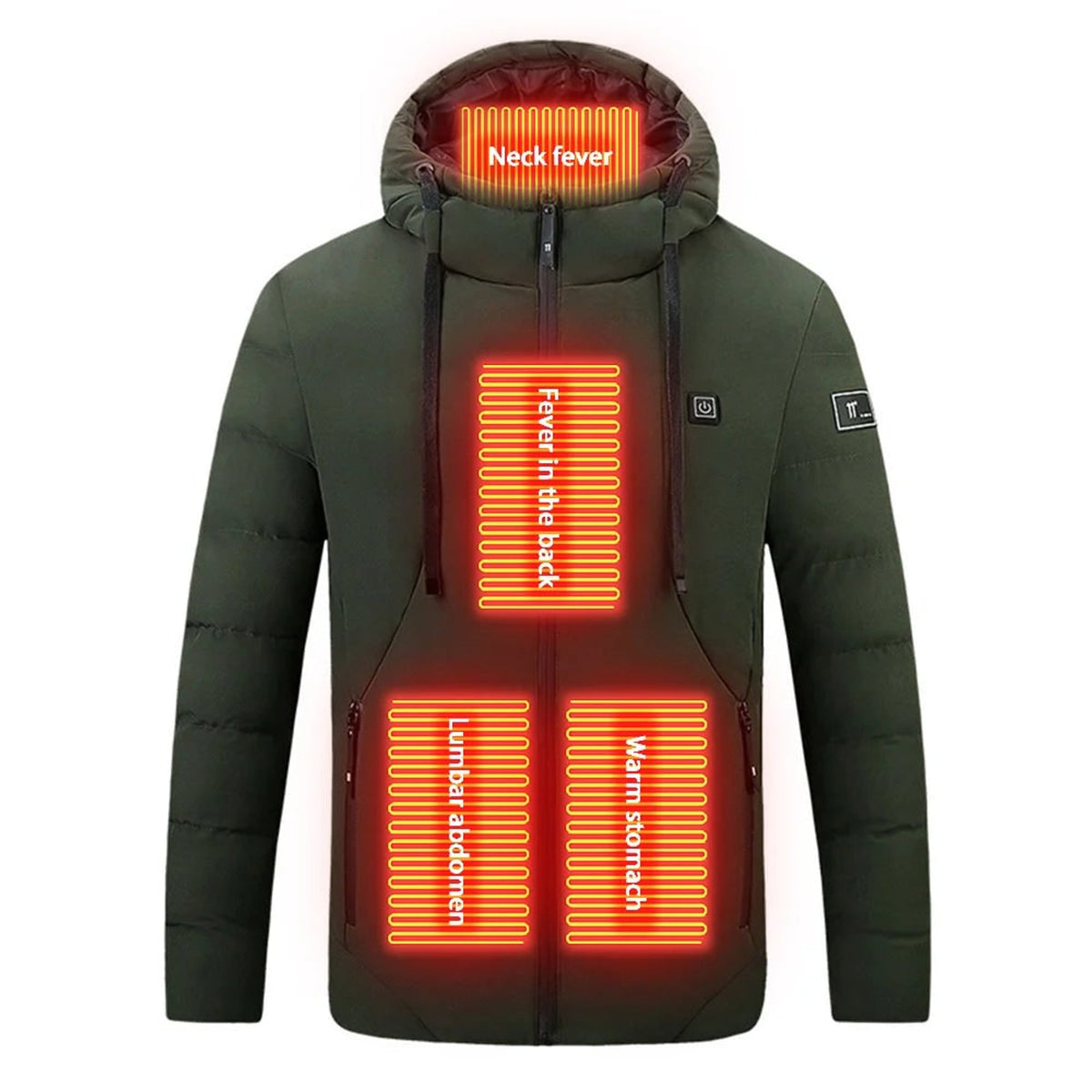 Heated Hooded Jacket With Four Heating Zones And USB Power - Image 2