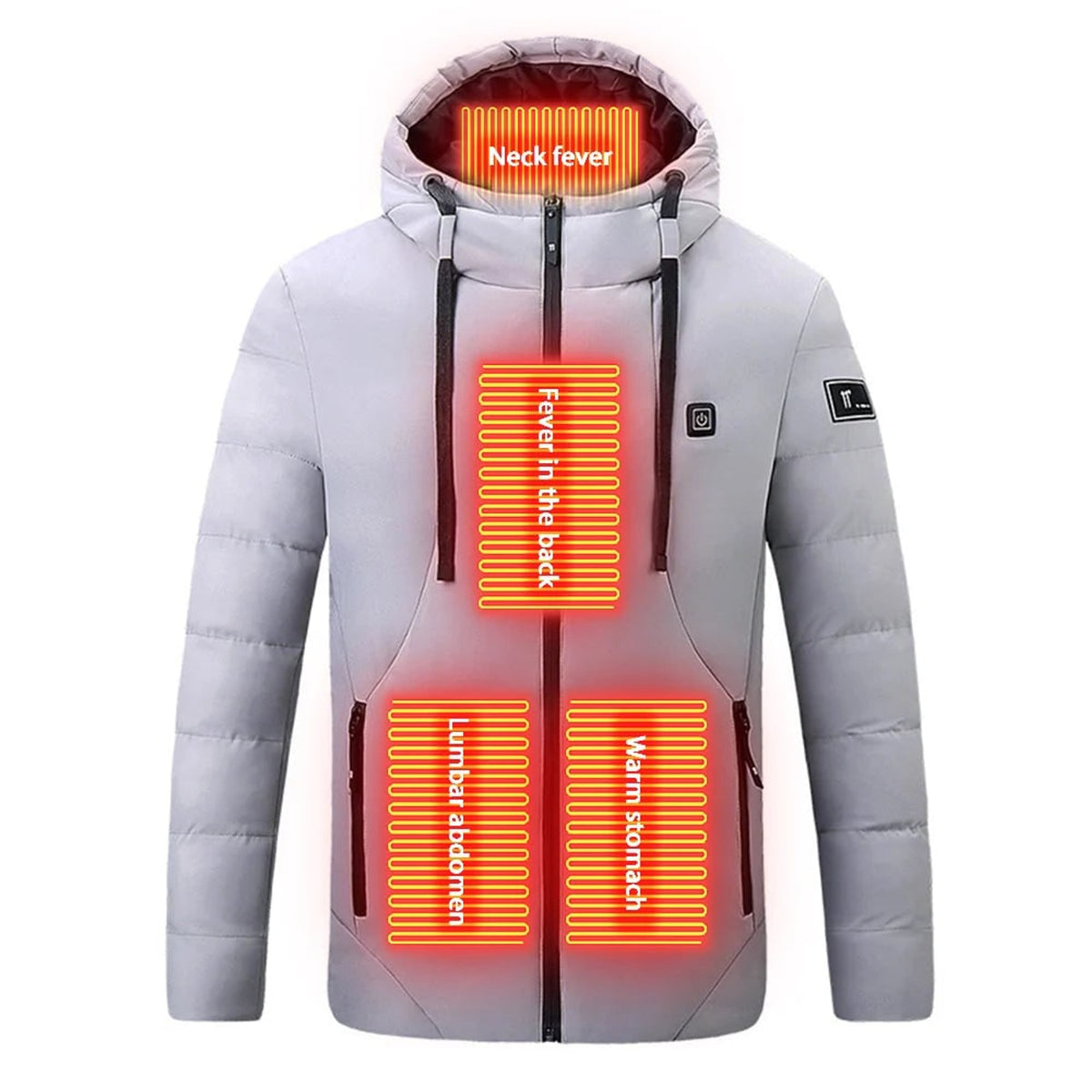 Heated Hooded Jacket With Four Heating Zones And USB Power - Image 3