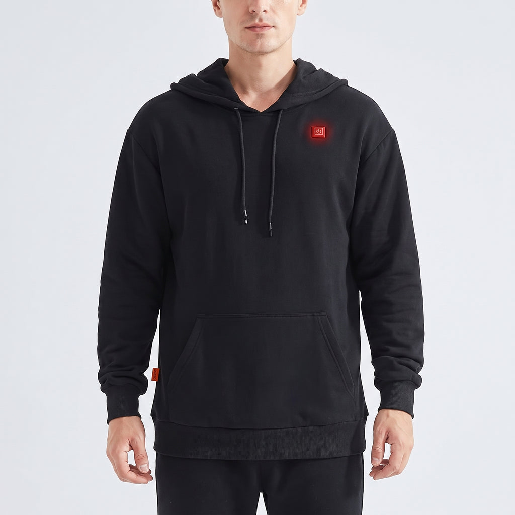 Heated Hooded Sweatshirt Relaxed Pullover Hoodie Drawstring - hero