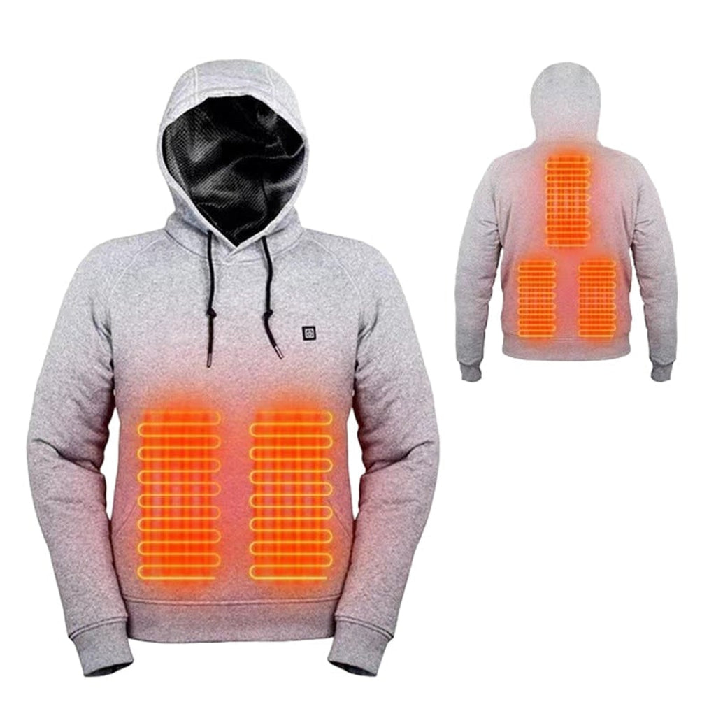 Heated Hooded Sweatshirt Relaxed Pullover Hoodie Drawstring - Image 7