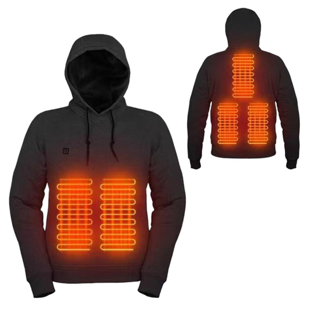 Heated Hooded Sweatshirt Relaxed Pullover Hoodie Drawstring - Image 8