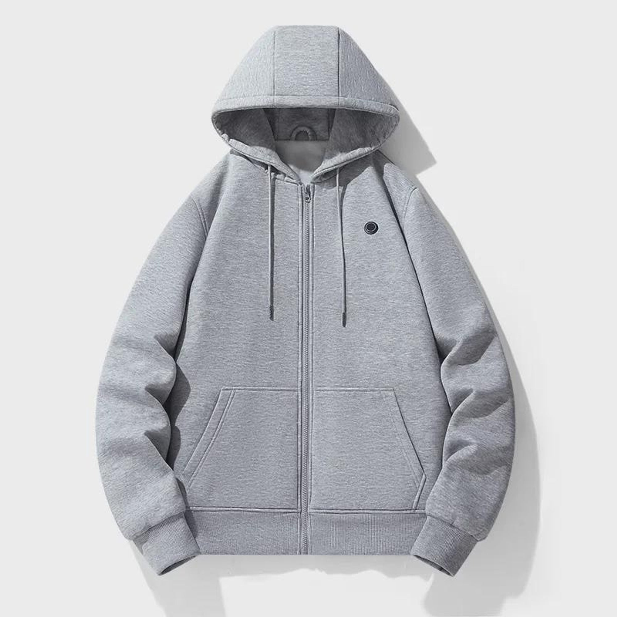Heated Hoodie Relaxed Zip-Front With Pockets - Image 3