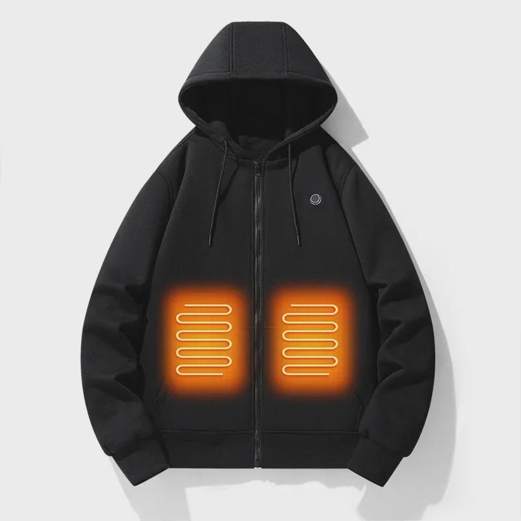 Heated Hoodie Relaxed Zip-Front With Pockets - Image 6