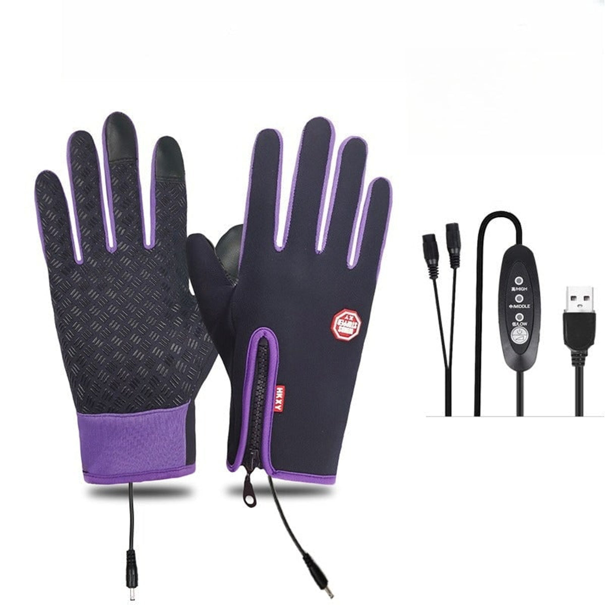 Heated Outdoor Gloves With Windproof And Waterproof Shell And Plush Velvet Lining - Image 32