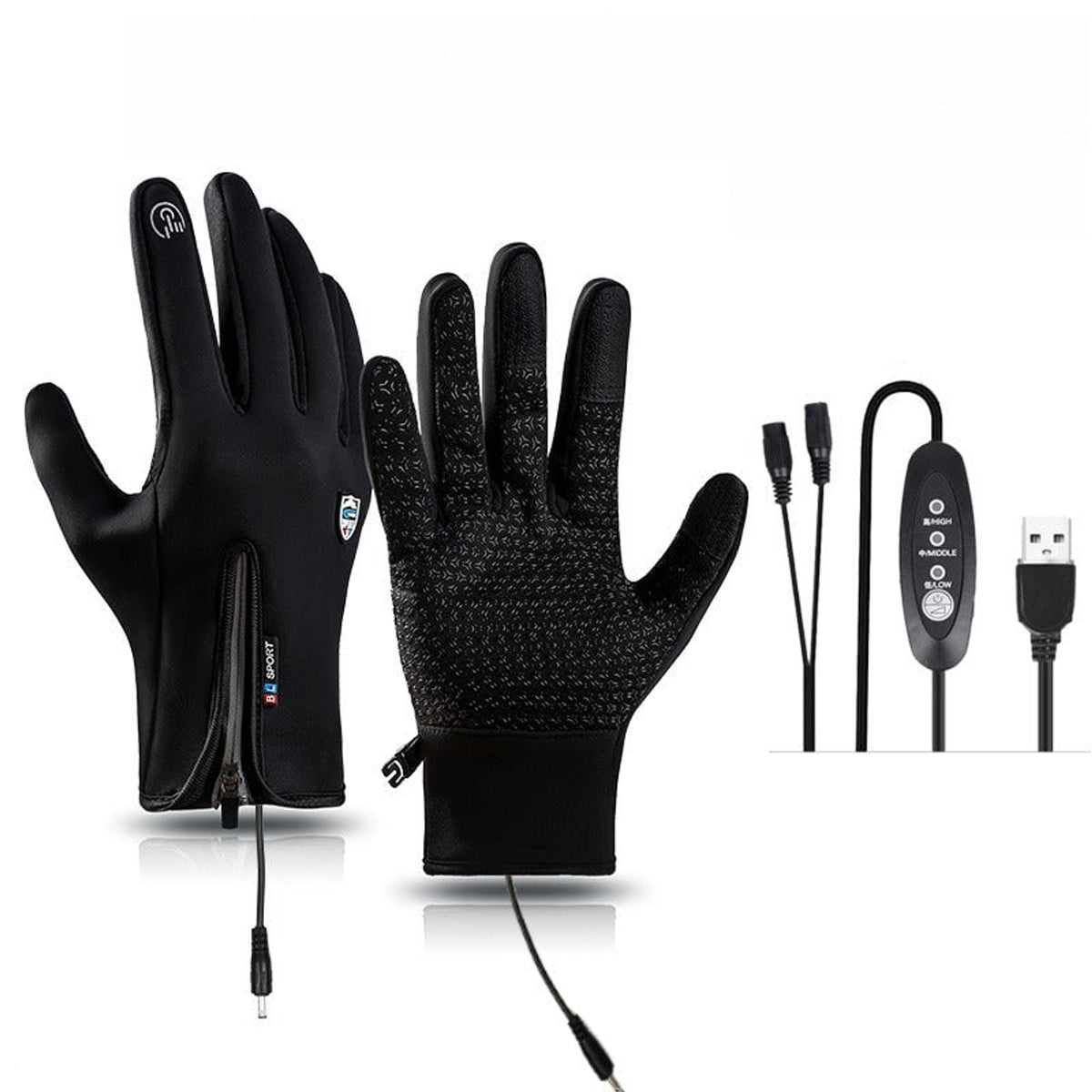 Heated Outdoor Gloves With Windproof And Waterproof Shell And Plush Velvet Lining - Image 24