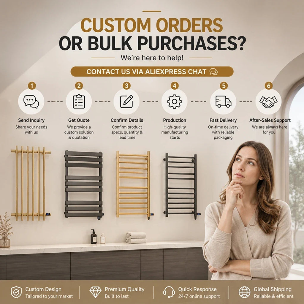 Heated Towel Rack Bathroom Warmers Radiator 3/4 Bars Dryer Suitable For Apartments And Hotels - Image 6