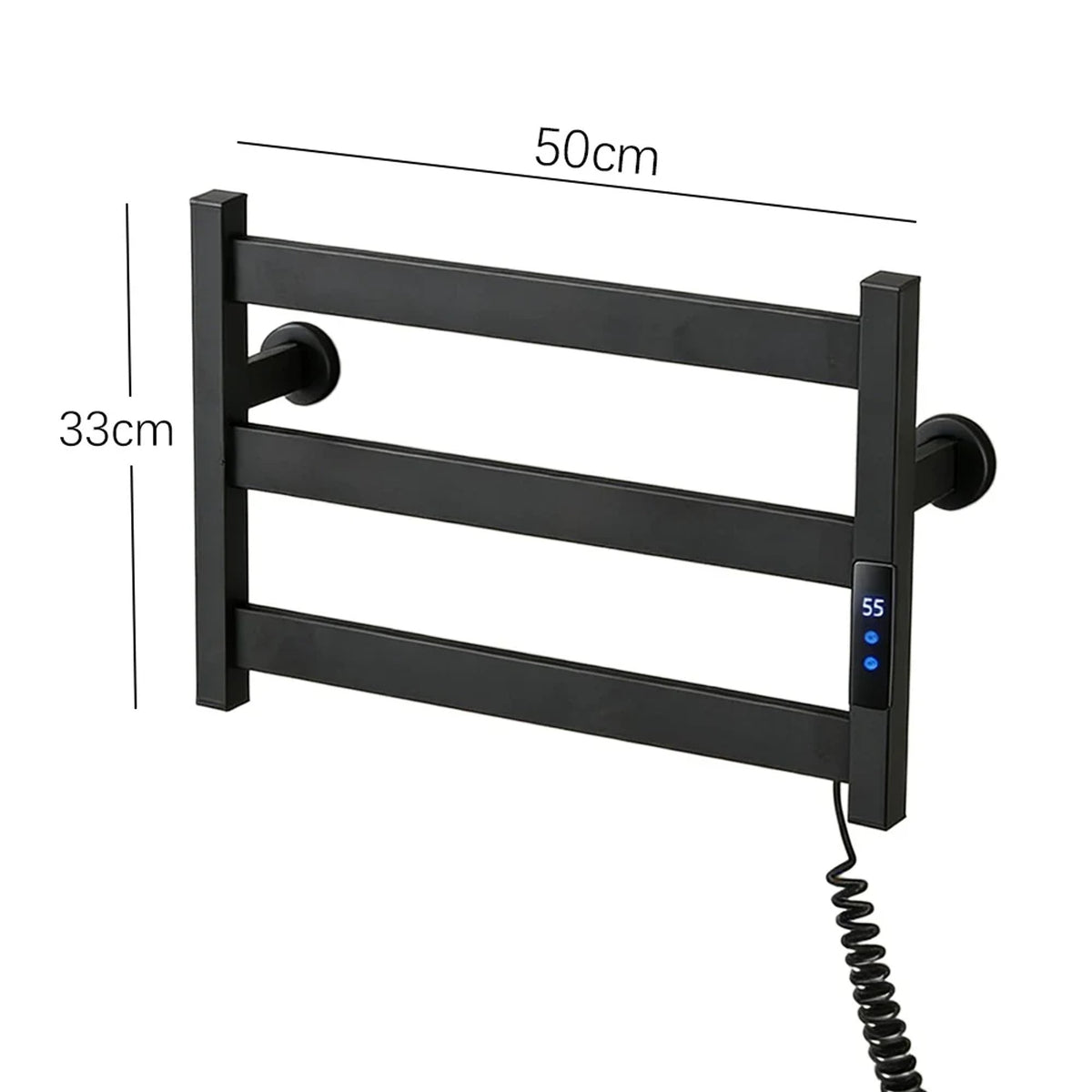 Heated Towel Rack Modern Electric 3 Bars Compact Warmer For Small Bathroom Timer Multi-Level Temperature Space Saving - Image 6