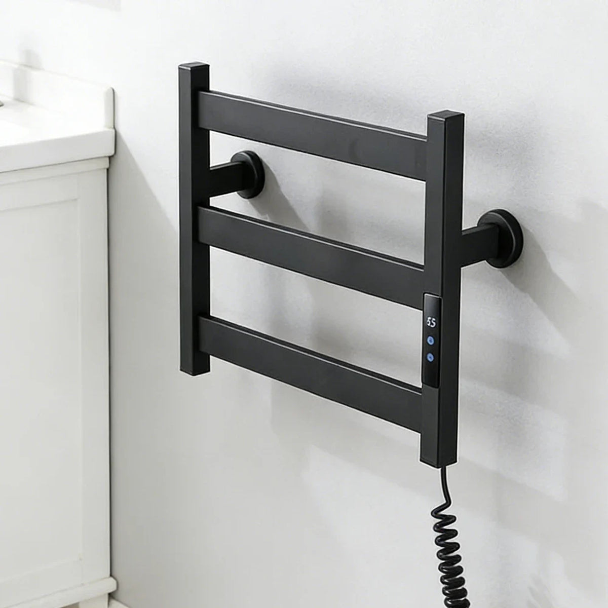 Heated Towel Rack Modern Electric 3 Bars Compact Warmer For Small Bathroom Timer Multi-Level Temperature Space Saving - Image 4