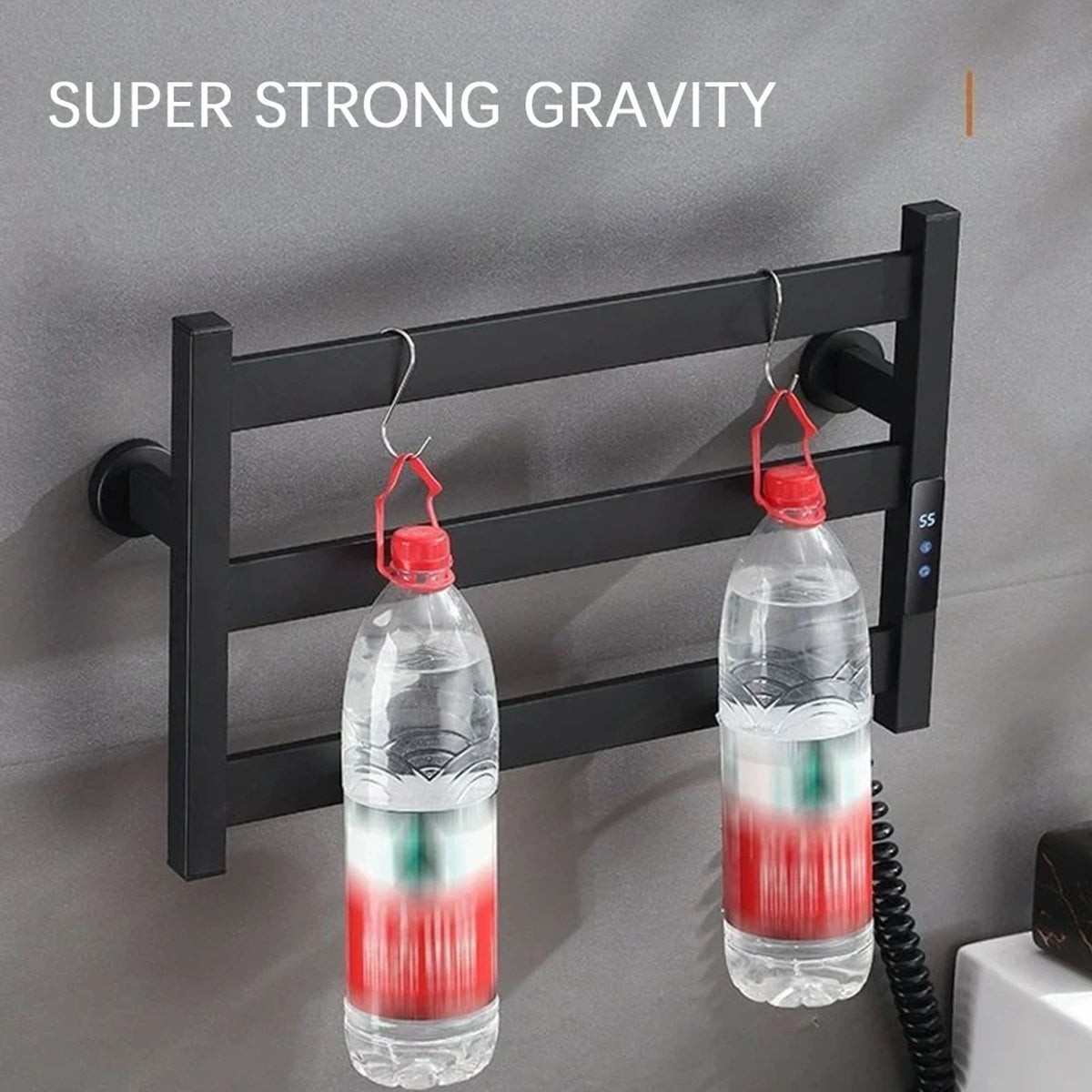 Heated Towel Rack Modern Electric 3 Bars Compact Warmer For Small Bathroom Timer Multi-Level Temperature Space Saving - Image 5