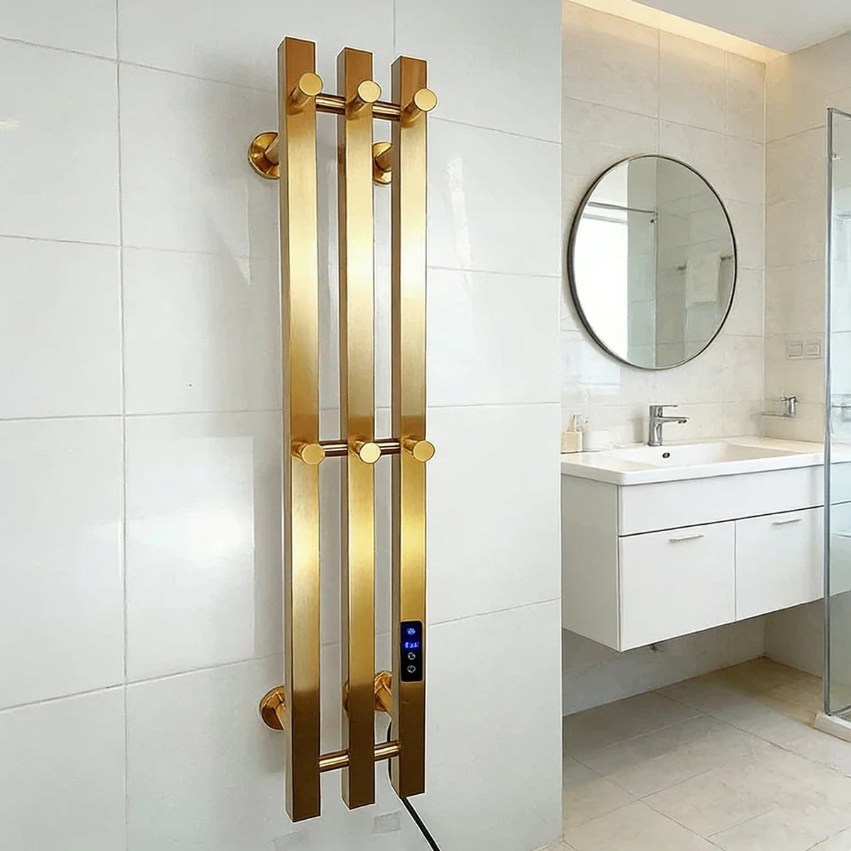 Heated Towel Rack Wall Mount Electric Rail With Digital Control And 304 Stainless Steel Construction - Image 3