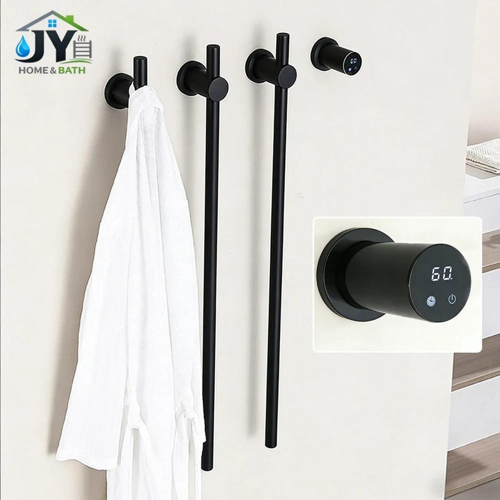 Heated Towel Rack Wall Mounted Bathroom Warmer With Digital Control Stainless Steel Bar - Image 1