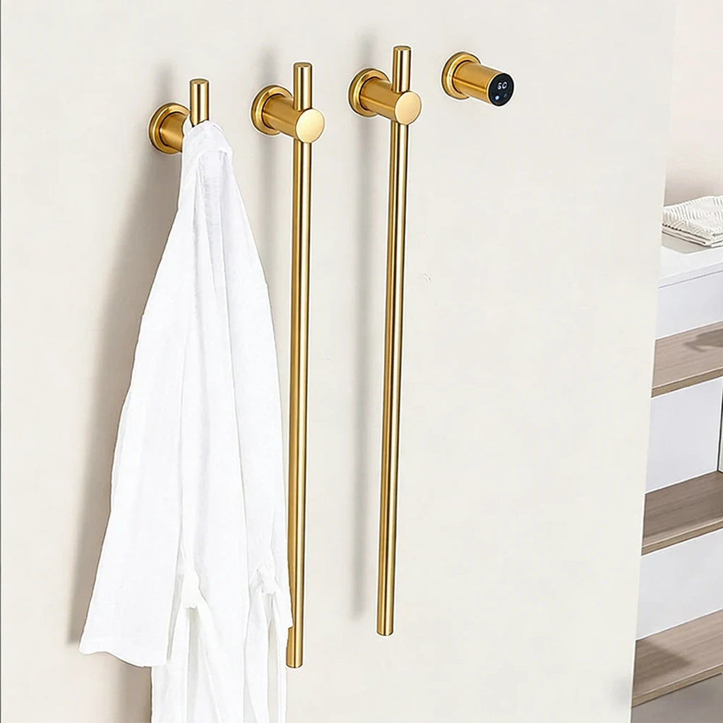 Heated Towel Rack Wall Mounted Bathroom Warmer With Digital Control Stainless Steel Bar - Image 2