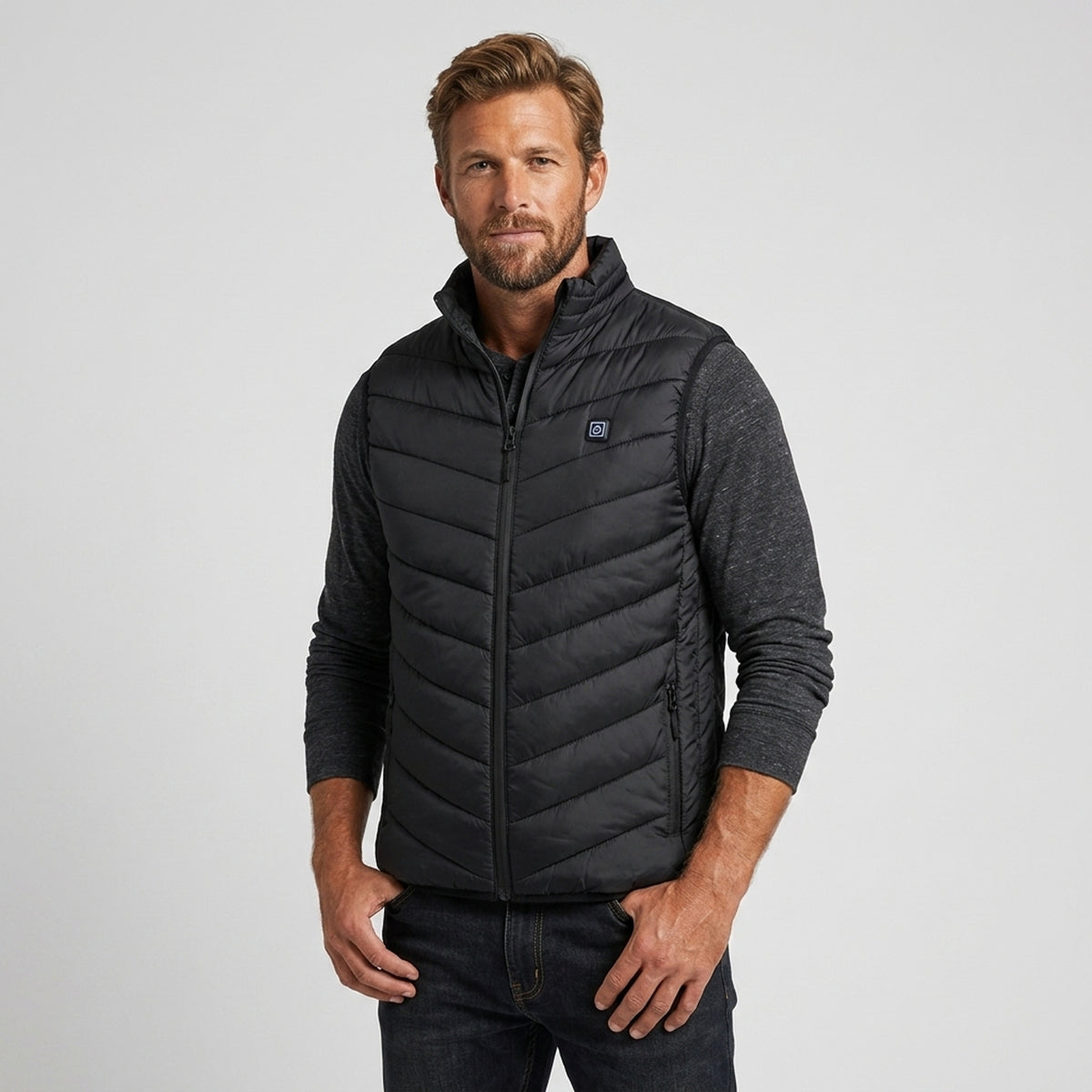Heated Vest For Men With USB Charging Stand Collar Puffer Sleeveless - Image 2