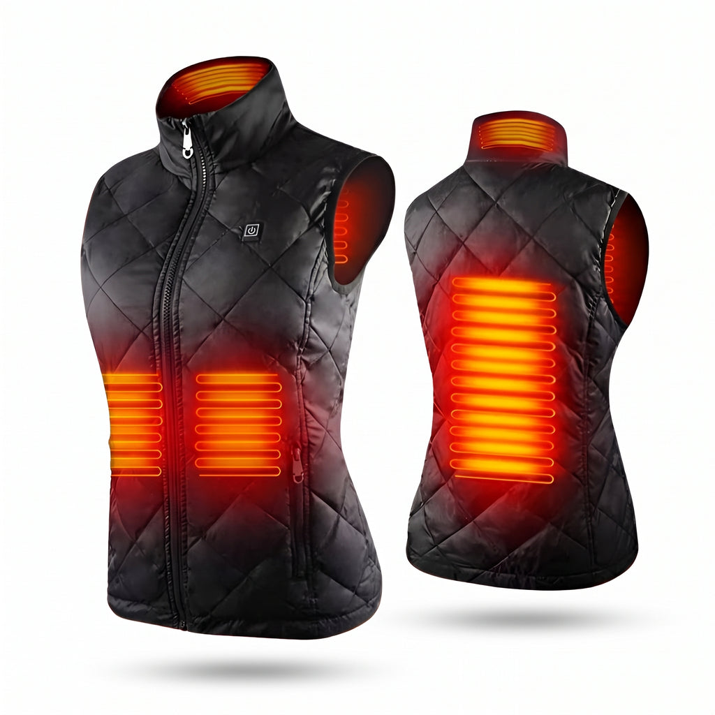 Heated Vest Adjustable Quilted Sleeveless Zip-Front - Image 3
