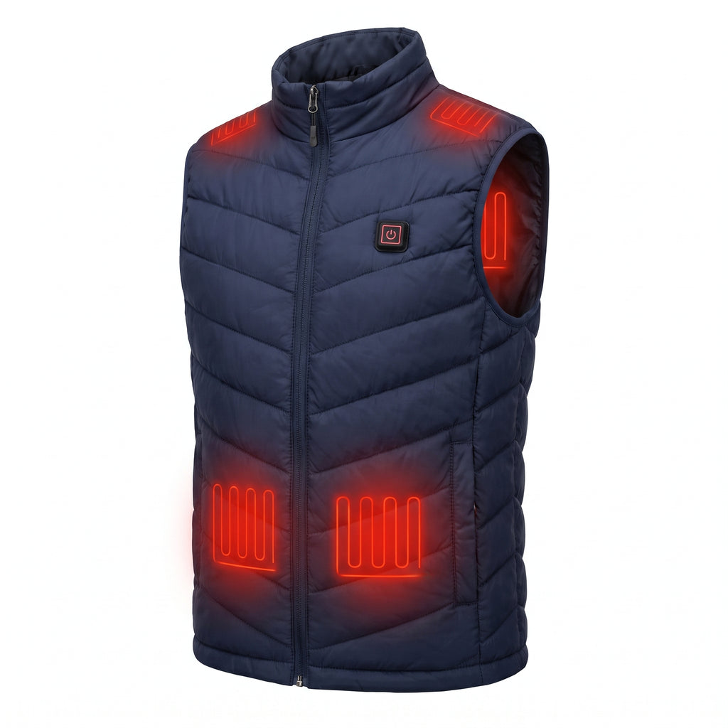 Heated Vest Adjustable Quilted Sleeveless Zip-Front - Image 4