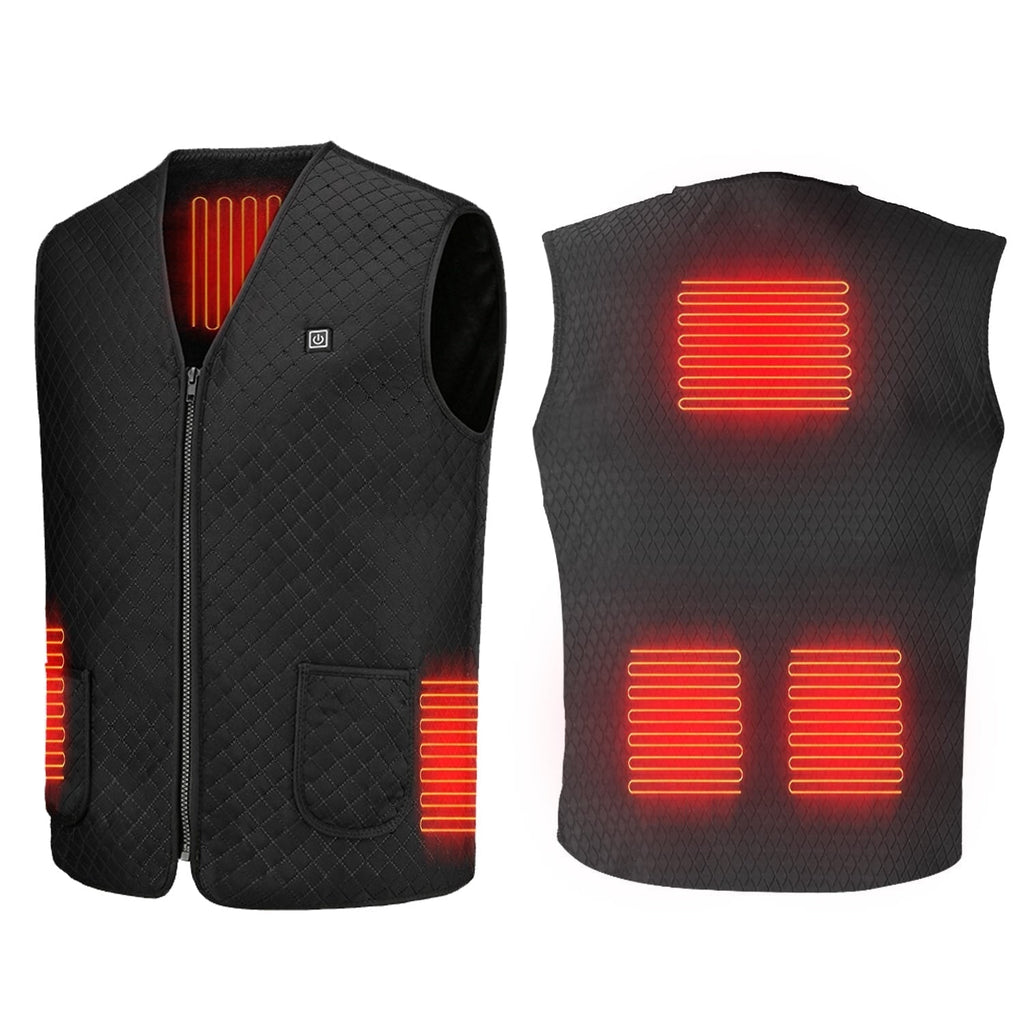 Heated Vest Women Electric Sleeveless Quilted With Front Zipper And Pockets - Image 1