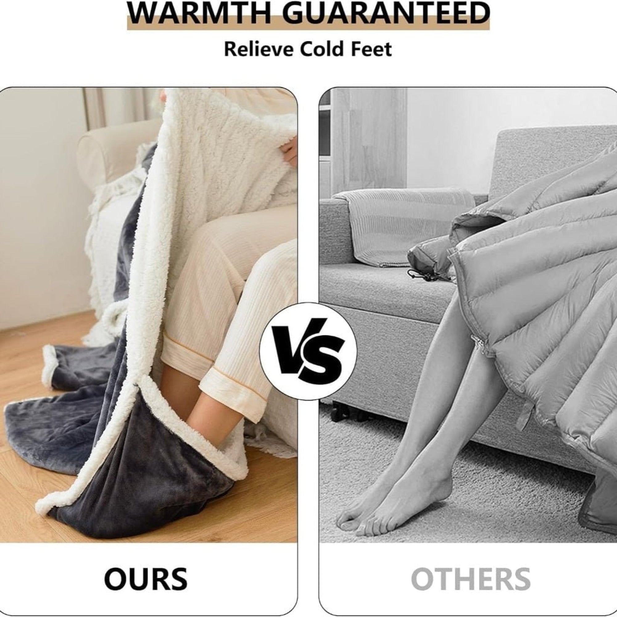 Heated Wearable Blanket Hooded With Foot Pocket Fleece Trim - Image 7