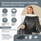 Heated Wearable Blanket Hooded With Foot Pocket Fleece Trim - Image 6