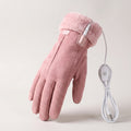 Heated Gloves For Winter Cozy Full-Finger Faux Fur - hero