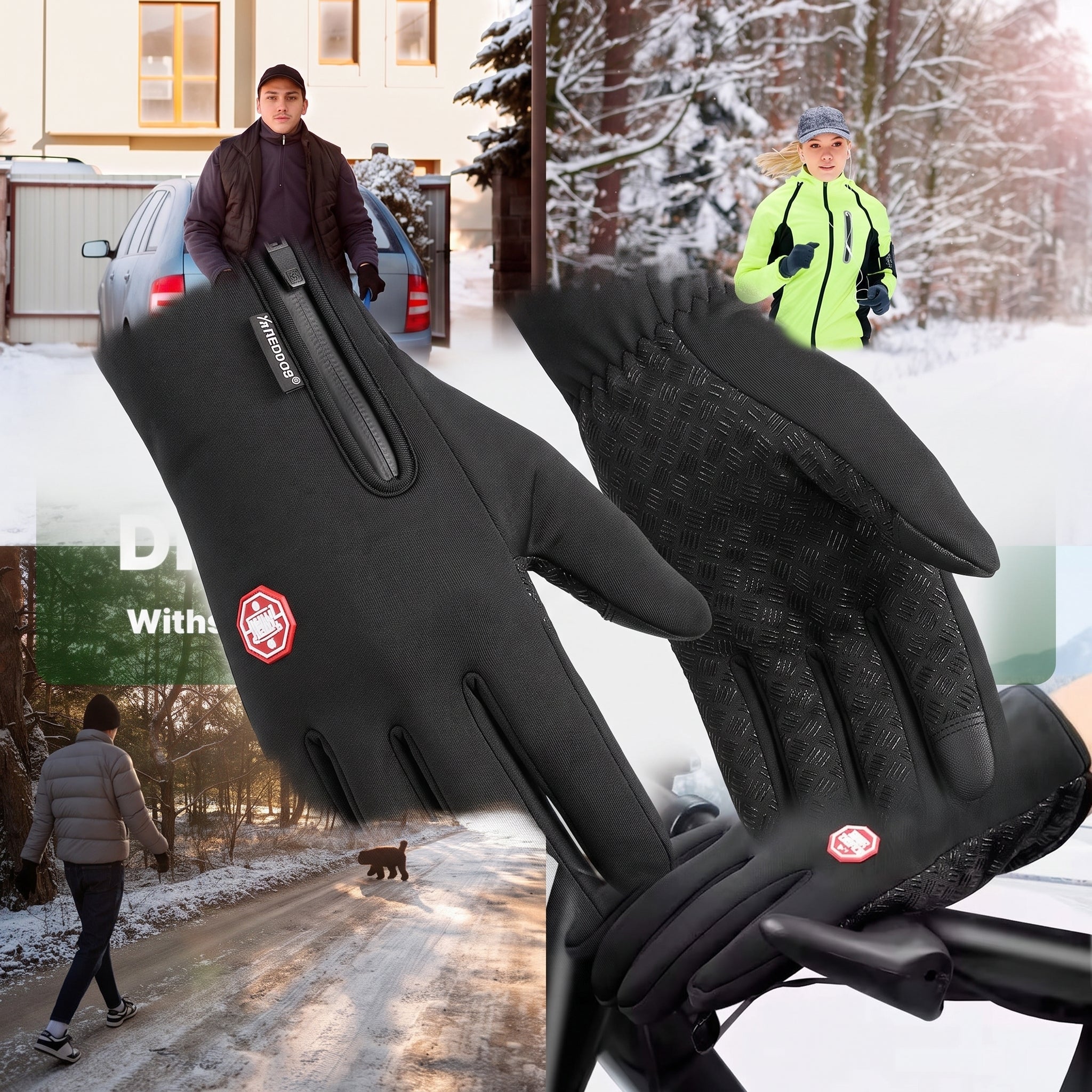 USB Electric Heated Gloves For Winter Thermal Ladies Snow Ski Cycling With Touchscreen Fingertips And Zipper Pocket - Image 2