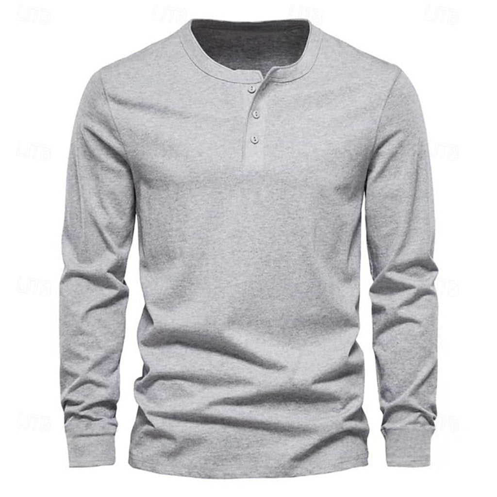 Henley Shirt with Adjustable Long Sleeve and Relaxed Fit - Image 6