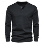 Henley Shirt with Adjustable Long Sleeve and Relaxed Fit - Image 9