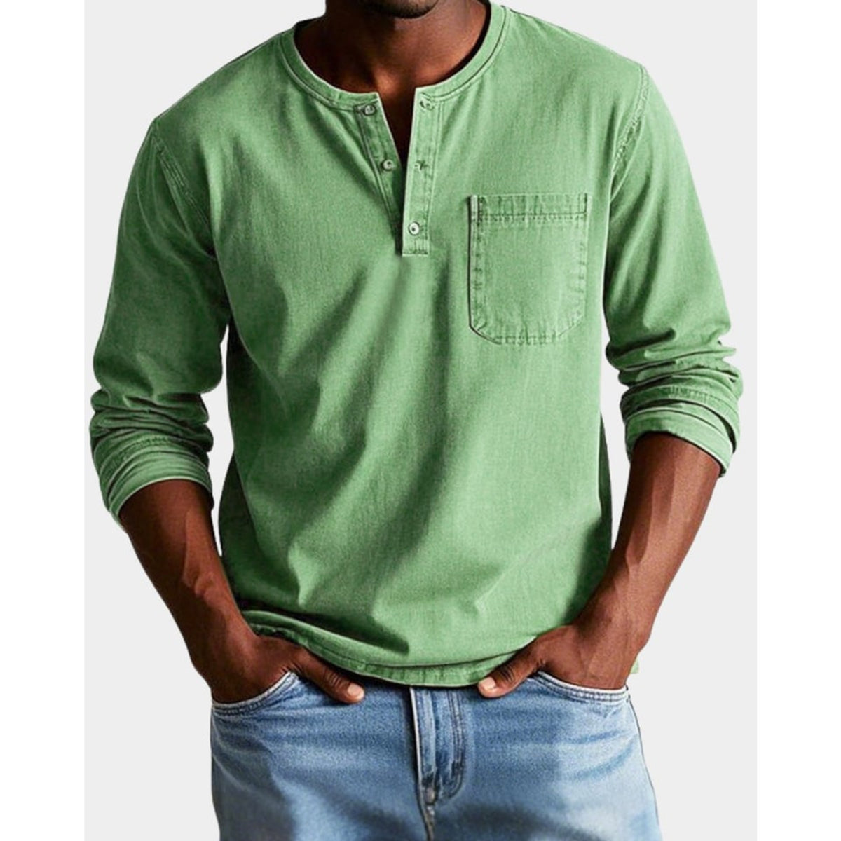 Henley Shirt with Relaxed Fit and Chest Pocket - Image 3
