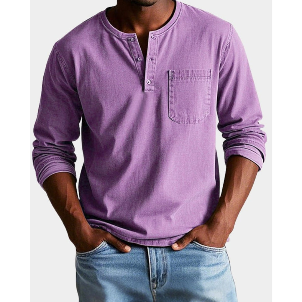 Henley Shirt with Relaxed Fit and Chest Pocket - Image 5