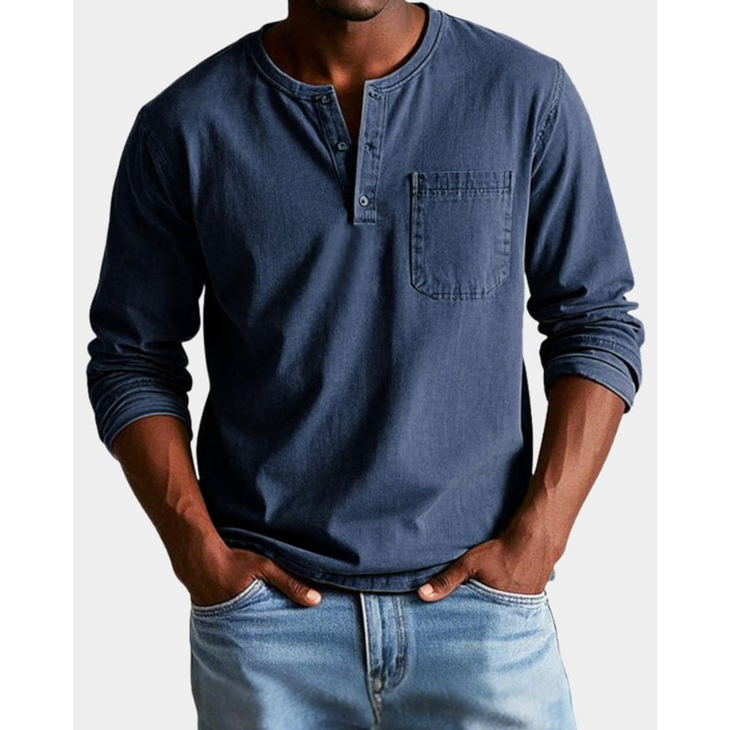 Henley Shirt with Relaxed Fit and Chest Pocket - Image 8