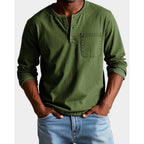Henley Shirt with Relaxed Fit and Chest Pocket - Image 9