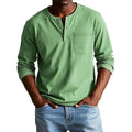 Henley Shirt with Relaxed Tailored Fit and Chest Pocket - Image 1