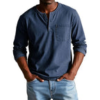 Henley Shirt with Relaxed Tailored Fit and Chest Pocket - Image 3