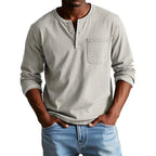 Henley Shirt with Relaxed Tailored Fit and Chest Pocket - Image 6