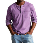 Henley Shirt with Relaxed Tailored Fit and Chest Pocket - Image 8