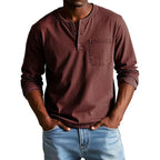 Henley Shirt with Relaxed Tailored Fit and Chest Pocket - Image 9