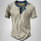 Henley Shirt with Relaxed Waffle Texture and Button Placket - Image 6
