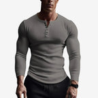 Henley Shirt with Streamlined Slim Fit and Button-Front - Image 3