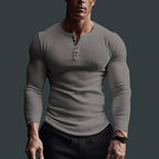 Henley Shirt with Streamlined Slim Fit and Button-Front - Image 4