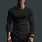 Henley Shirt with Streamlined Slim Fit and Button-Front - Image 5
