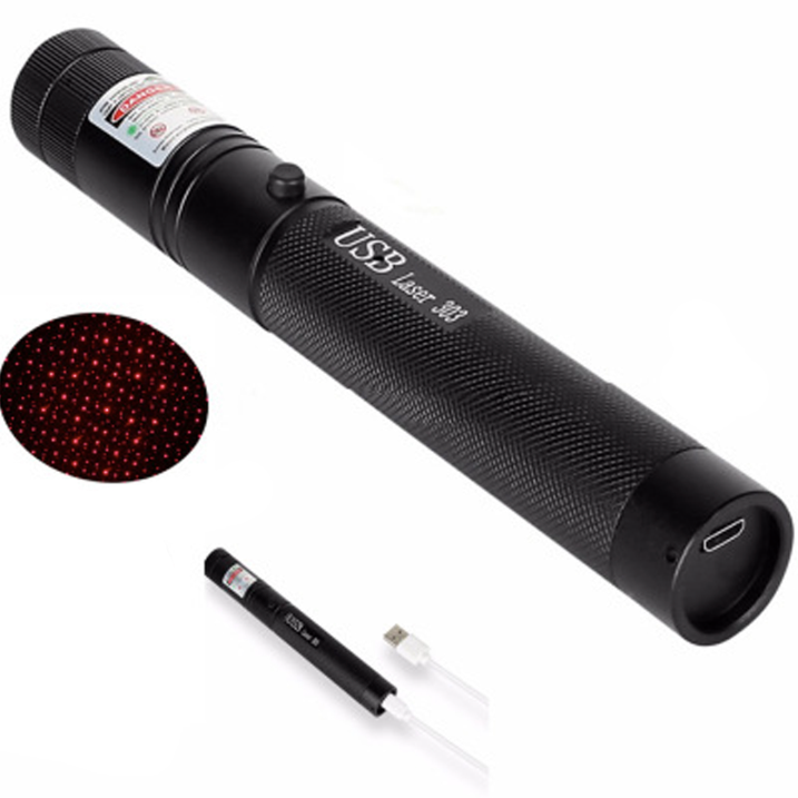 High Power Laser Pointer Pen With Adjustable Focus Ring Safety Key Lock And Rechargeable USB Battery - Image 8