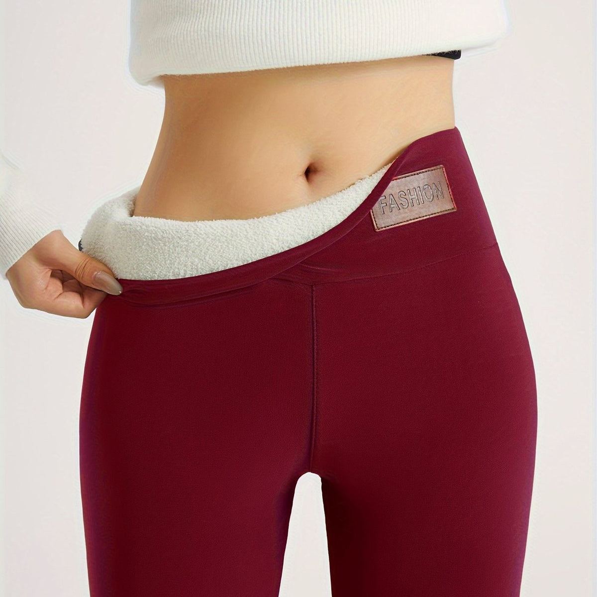 High Waist Fleece Lined Leggings with Plush Sherpa and Fit - Image 4