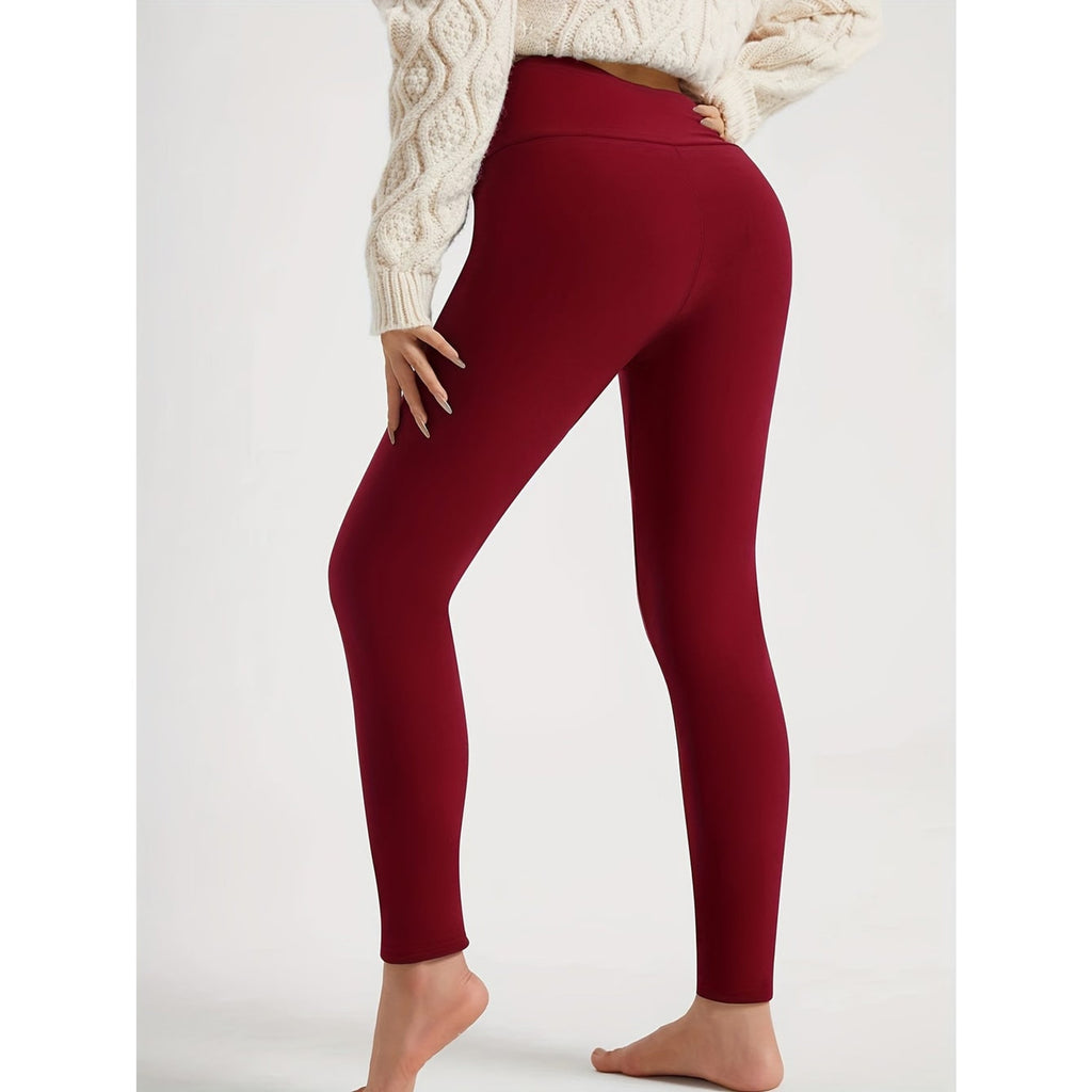 High Waist Fleece Lined Leggings with Plush Sherpa and Fit - Image 5