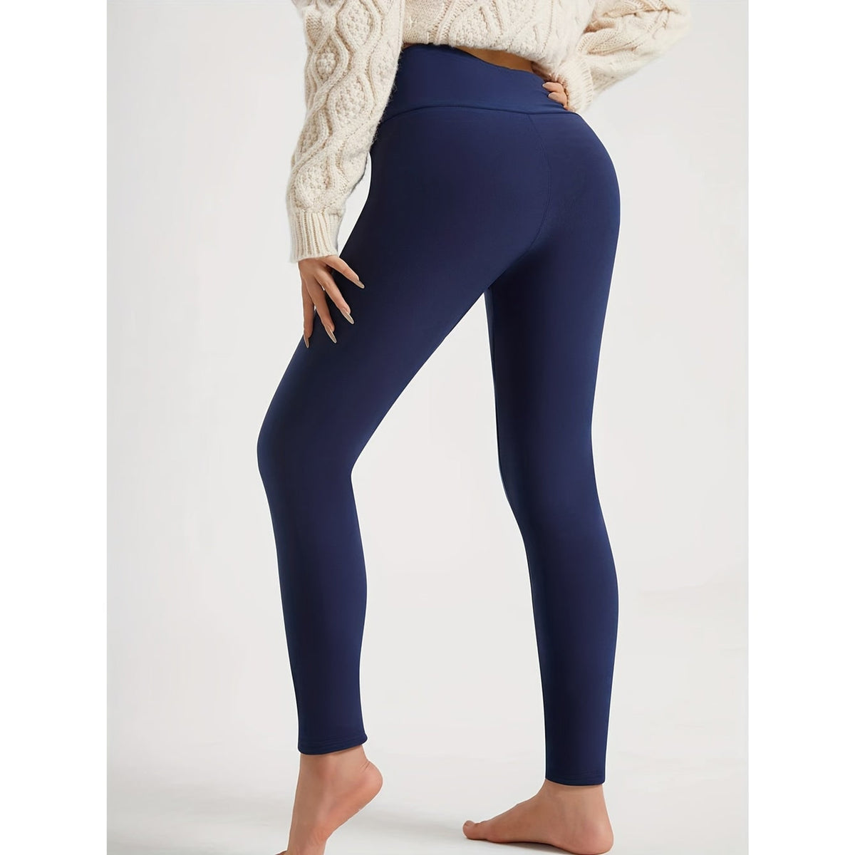 High Waist Fleece Lined Leggings with Plush Sherpa and Fit - Image 7
