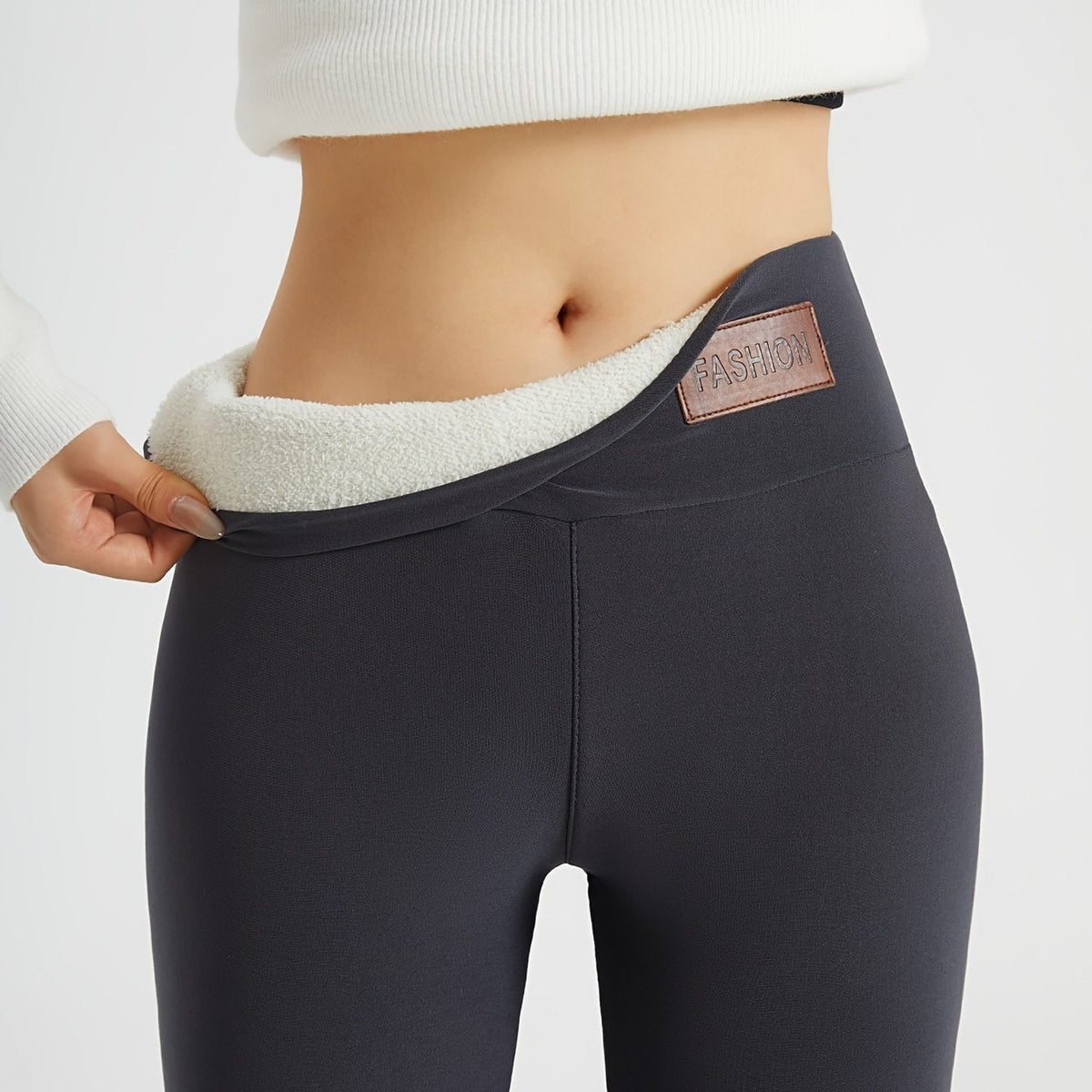 High Waist Fleece Lined Leggings with Plush Sherpa and Fit - Image 8