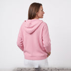 Hooded Cardigan Long Sleeve Ribbed Knit Front Buttons Relaxed Fit - angle