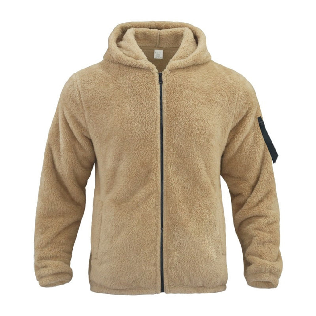 Hooded Fleece Jacket with Plush Casual Fit and Full-Zip Front - Image 1